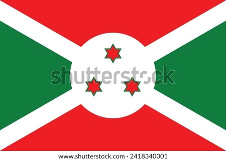 Flags of Burundi. Flat element design. White isolated background National Flag