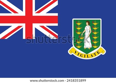 Flags of the British Virgin Islands. Flat element design. White isolated background National Flag