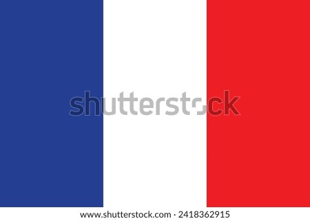 Flags of France. Flat element design. National Flag. White isolated background 
