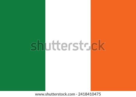 Flags of Ireland. Flat element design. National Flag. White isolated background 