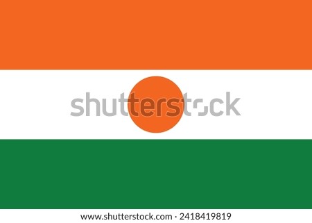 Flags of Niger. Flat element design. National Flag. White isolated background 