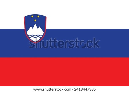 Flags of Slovenia. Flat element design. National Flag. White isolated background 