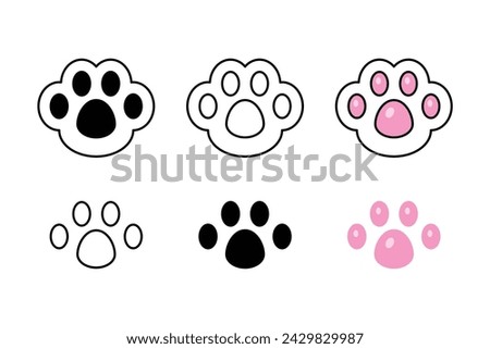Cats Pet paw print. Flat style. Isolated on white background