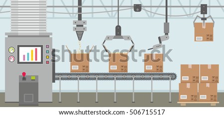Conveyor system in flat design