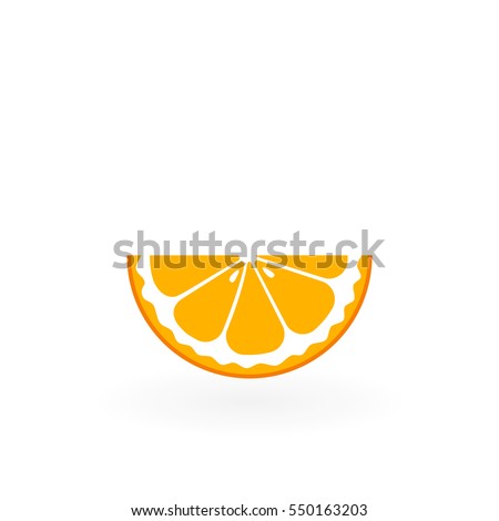 Piece of orange isolated on white.