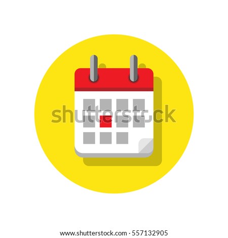 Flat graphics of single page from calendar. Month view.