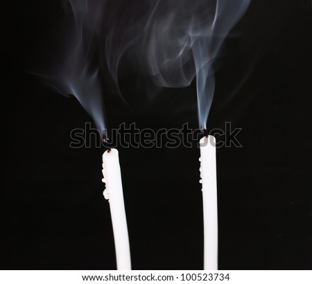 Candles with smoke
