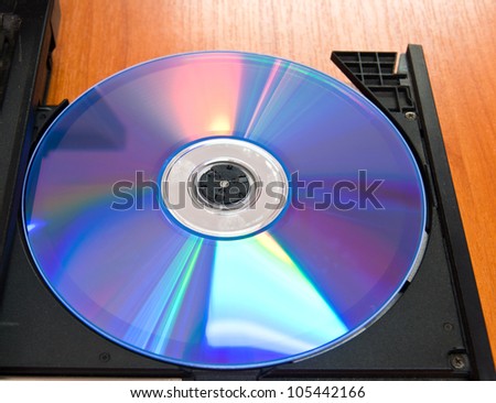 Laptop with DVD disk in slot-loading drive