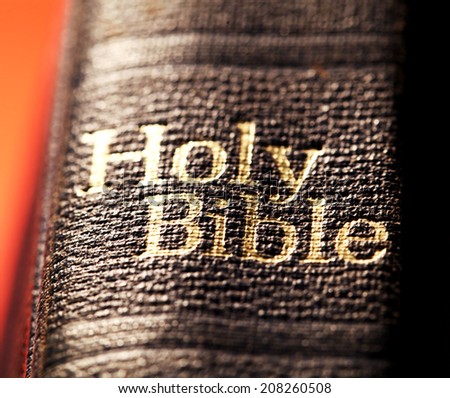 Close up Old Holy Bible