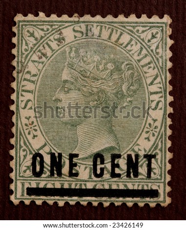 Close up of old stamp