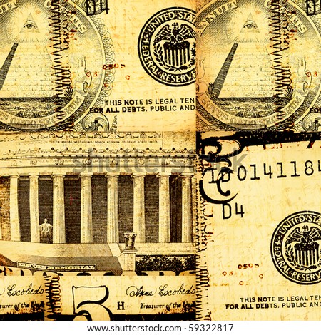 Close up of abstract US dollar