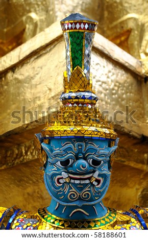 Photograph of a Statue in grand palace in Bangkok, Thailand
