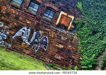 Aura Graffiti,Old Brick Factory Building,