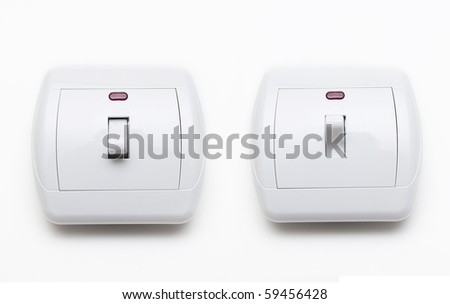 Switch ON and OFF isolated on white