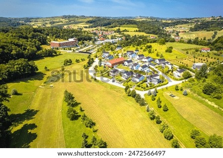 Similar – Image, Stock Photo Aerial view at Sveti Stefan islet in Montenegro