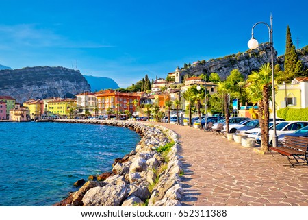 Similar – Image, Stock Photo Torbole on Lake Garda from above