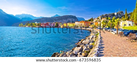 Similar – Image, Stock Photo Torbole on Lake Garda from above