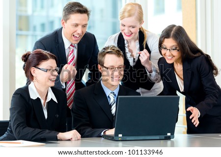 Business - businesspeople have team meeting in an office with laptop, it is a very good team