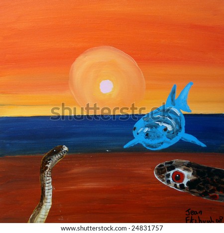 ART OF A SNAKE A WHALE AND THE SUN