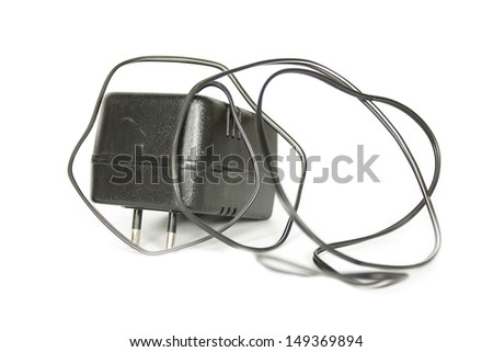 A cell phone chargers on white background