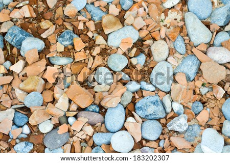 A pile of debris, broken pieces of brick