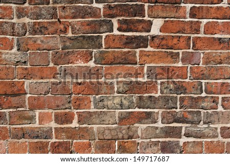 Background texture of old Victorian bricks and mortar