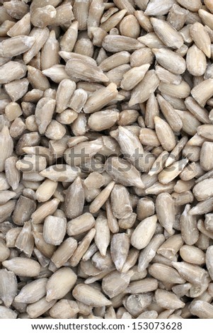 Hulled  sunflower hearts the kernel of the sunflower seed a popular whole food and used as a bird food
