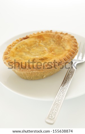 A savoury meat pie with a golden pastry crust