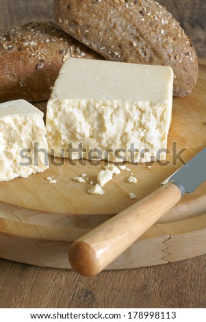 Cheshire a traditional dense and crumbly white British cheese one of the oldest recorded named cheeses in British history