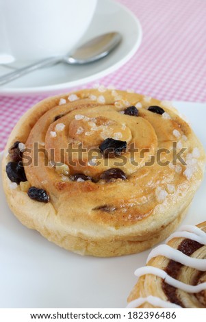 Chelsea bun is a type of currant bun glazed in sugar