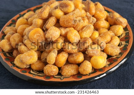 Corn Nuts a roasted or fried and seasoned maize snack known as Cancha in South America