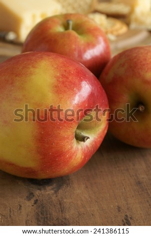 Jazz Apples or cultivar Malus domestica Scifresh a hybrid of Royal Gala and Braeburn developed in New Zealand