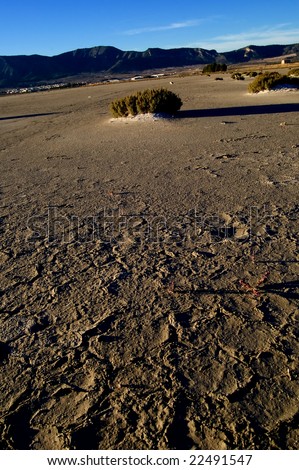 Dry salt lake - desert landscape -global warming, climate change