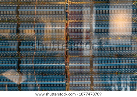 Similar – Image, Stock Photo many old blue relays of an vintage computer