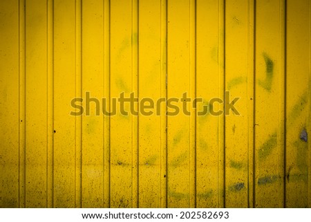 old yellow wood plank background, with vignette .
