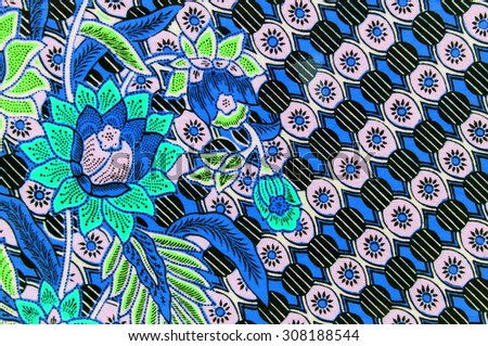 The beautiful and colorful of art Malaysian and Indonesian Batik Pattern