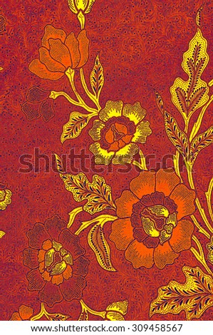 The beautiful and colorful of art Malaysian and Indonesian Batik pattern