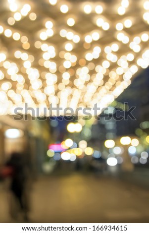 Old Historic Theater Marquee Ceiling with Blurred Defocused Bokeh Blinking Lights on Broadway Portland Oregon Downtown