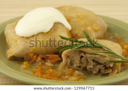 cabbage  rolls with sour cream