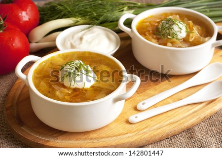 traditional russian sour cabbage soup