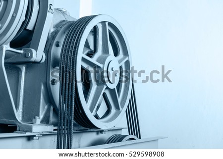Image, Stock Photo rope shaft | black side with rope