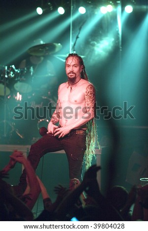 BUDAPEST-OCTOBER 28: Amorphis death metal band performs on stage at Diesel club October 28, 2009 in Budapest, Hungary