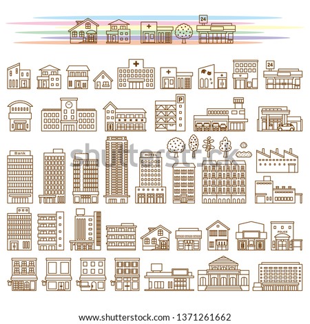 Illustrations of various buildings