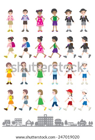 Illustrations of various people / Children