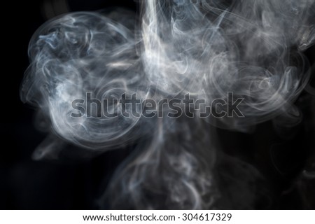 Smoke on black background, Free space.