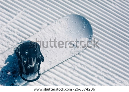 Similar – Image, Stock Photo Groomed ski trails for cross-country skiing in winter landscape in valley Studen, Switzerland famous for winter sport. Flat landscape is surrounded by mountains and illuminated by midday sun.