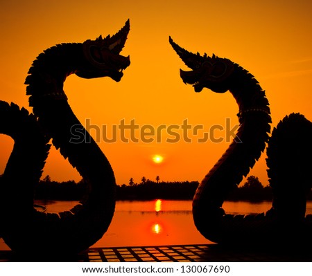 Sunrise sunset and dragon Serpent