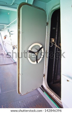 A Security Door on an Aircraft Carrier