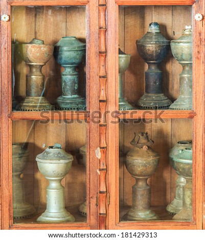 Antique cabinet and Old vase