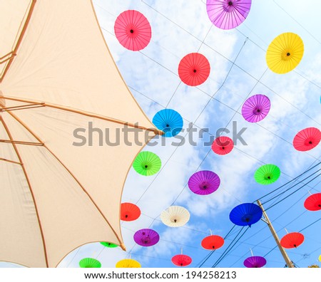 Paper umbrella handmade umbrella of Ban Bosang Chiang Mai Asia Thailand
